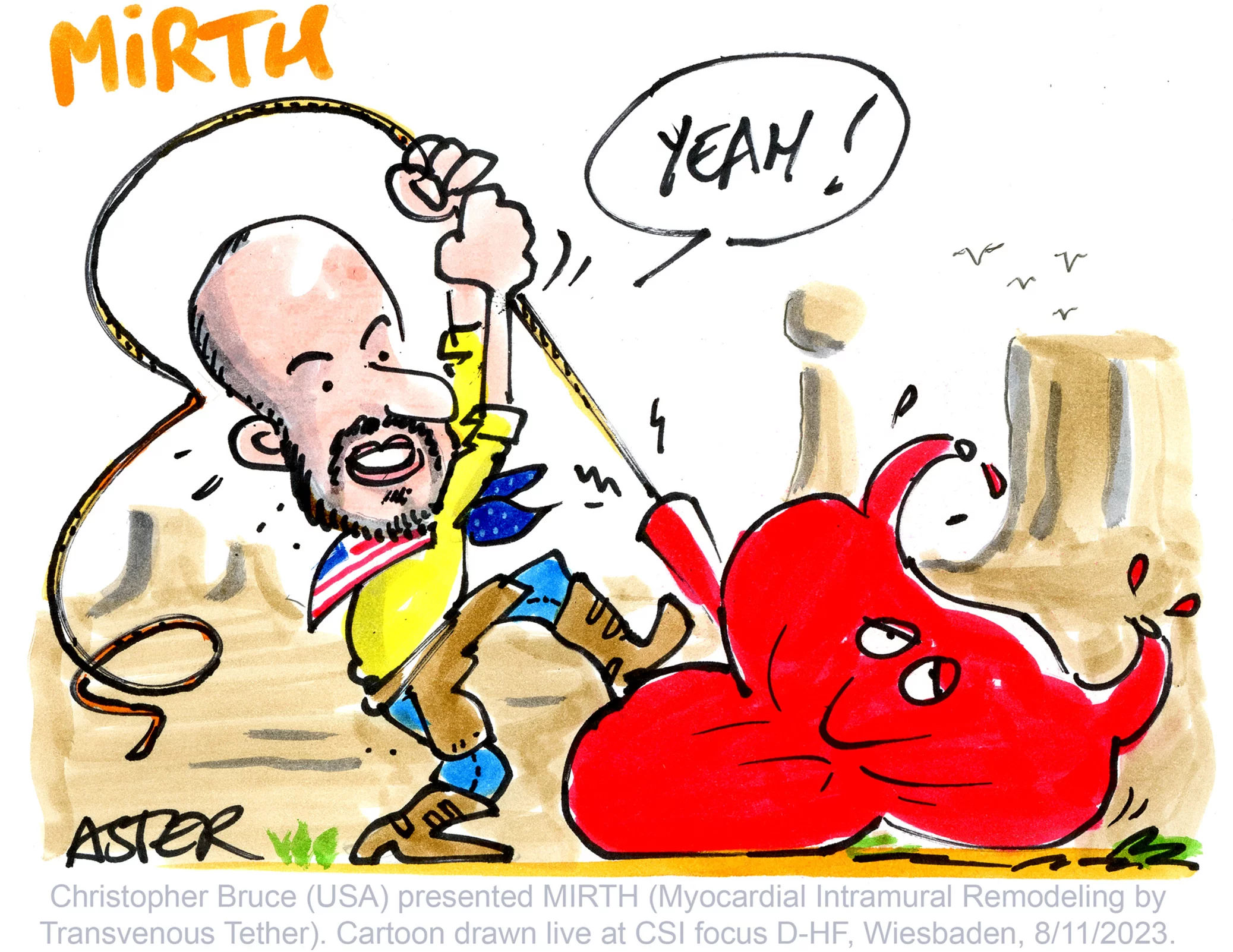 Illustration humoristique dessinée en direct lors du CSI de décembre 2023